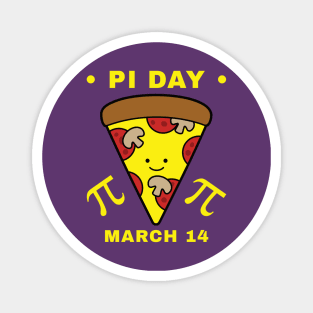 Pi Day March 14 Kawaii Pizza Slice Magnet